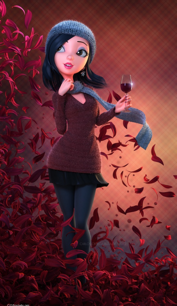3D Pin-up character